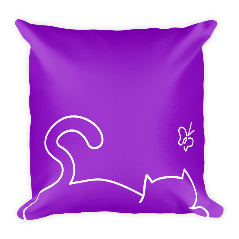 Minimalist Cat 'Recline' Square Pillows
