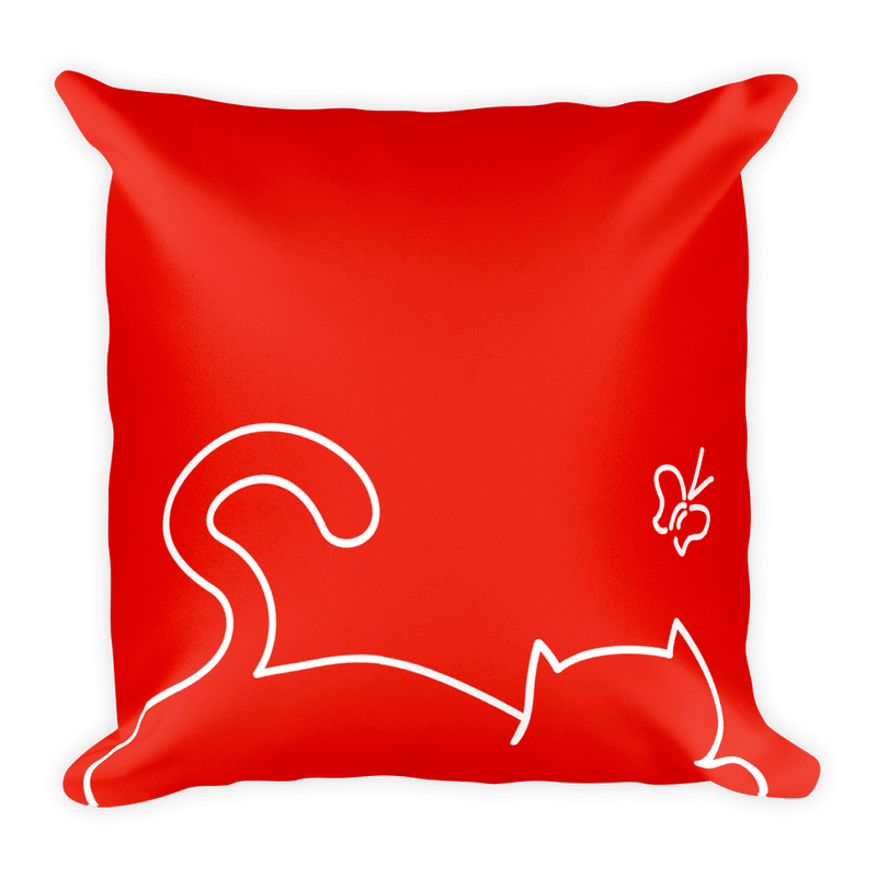 Minimalist Cat 'Recline' Square Pillows
