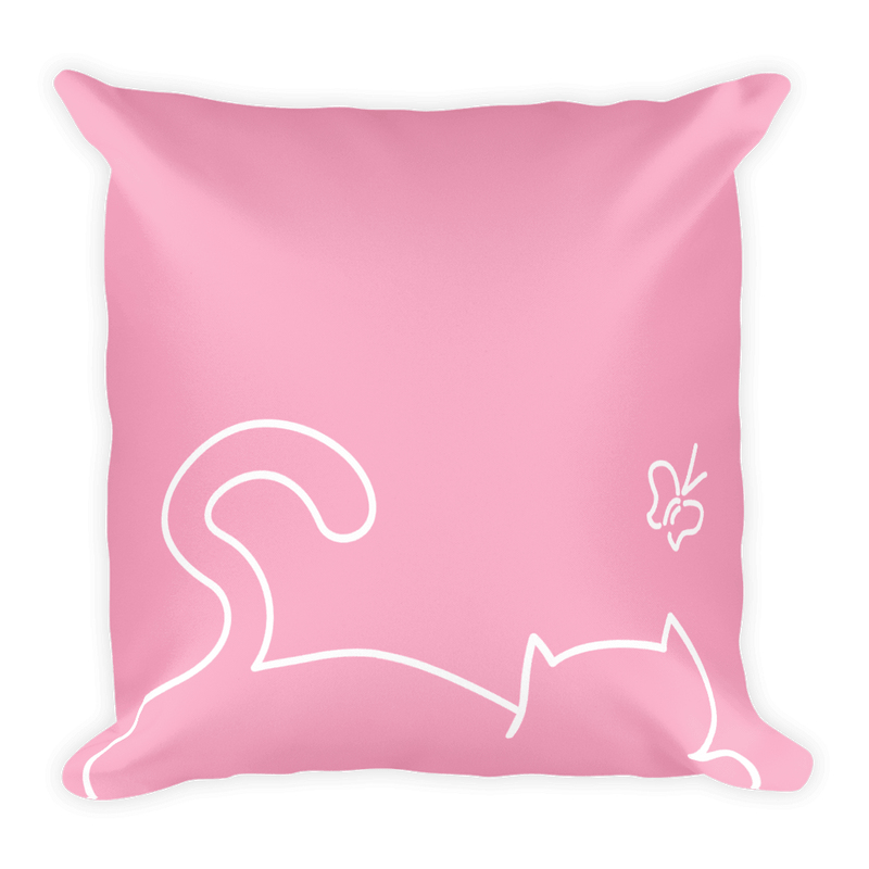 Minimalist Cat 'Recline' Square Pillows