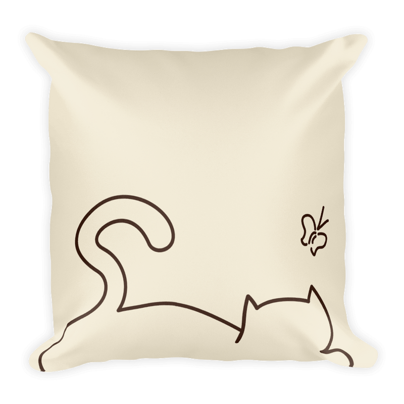 Minimalist Cat 'Recline' Square Pillows