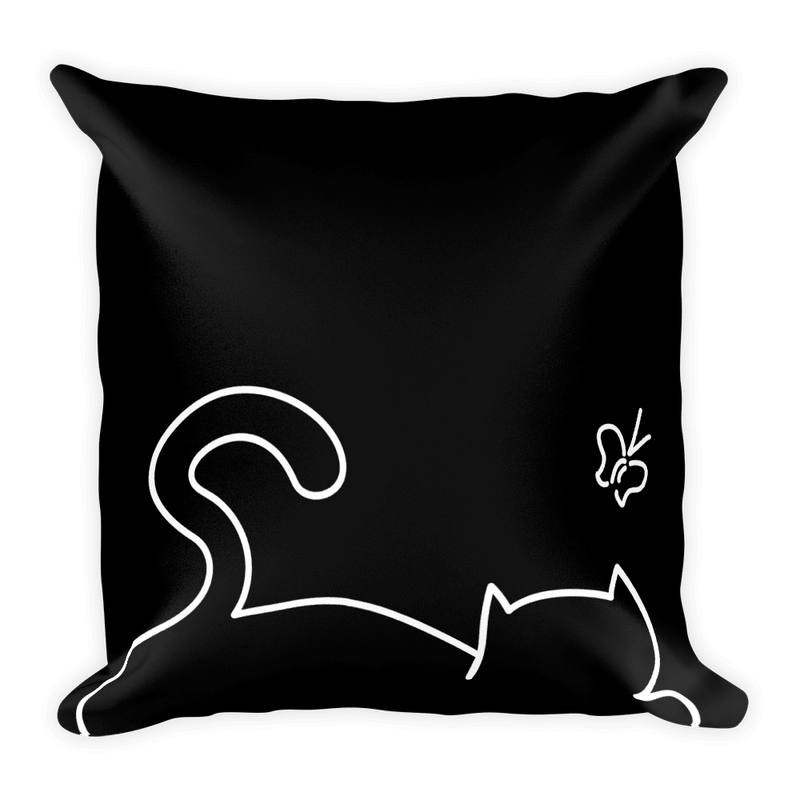 Minimalist Cat 'Recline' Square Pillows