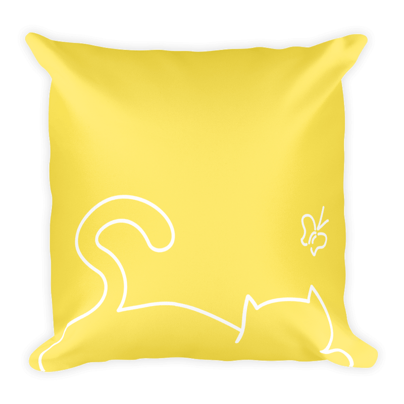 Minimalist Cat 'Recline' Square Pillows