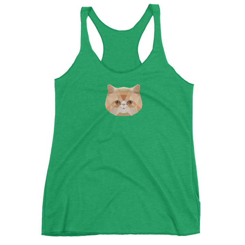 Color-Me Cat Polyart Brown Leggings Green Persian Tank