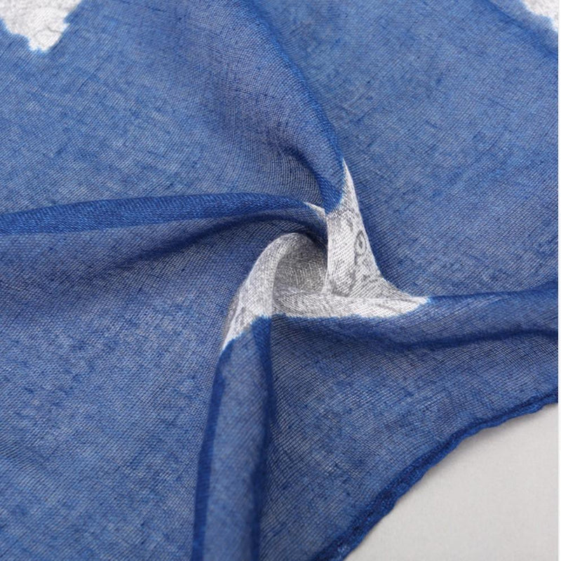 Pattern Cat 'White with Blue Cat' Lightweight Scarf