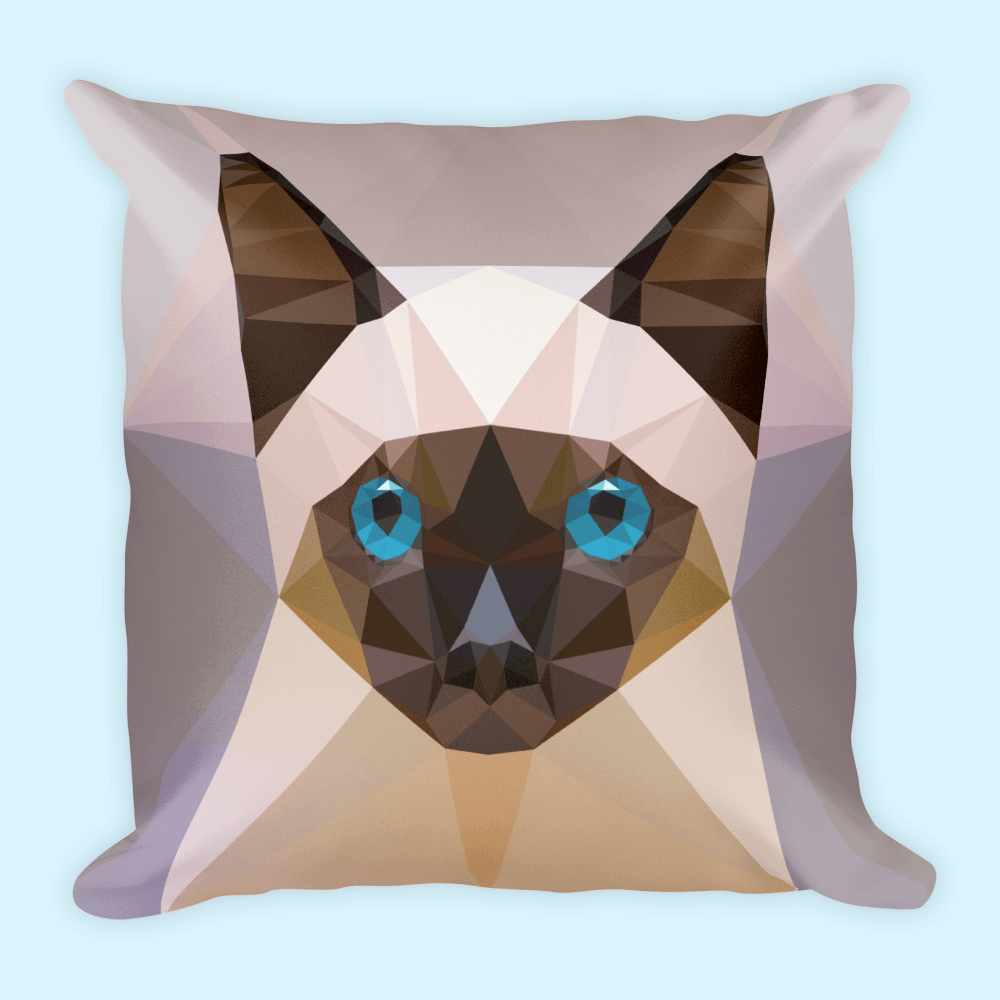 Color-Me Cat 'Siamese' Square Pillow