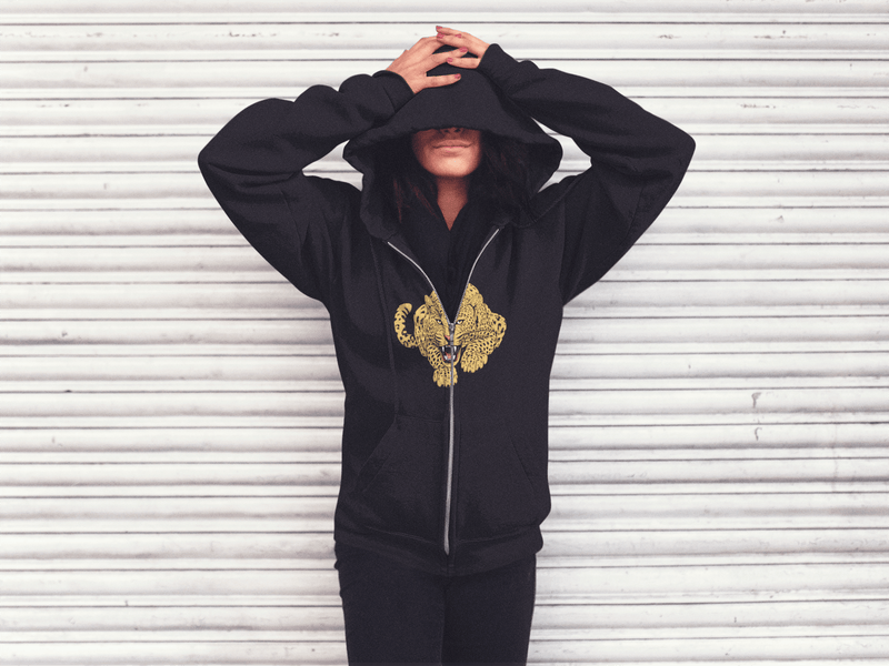 Wild Cat 'Leopard' Unisex Zip Hoodie