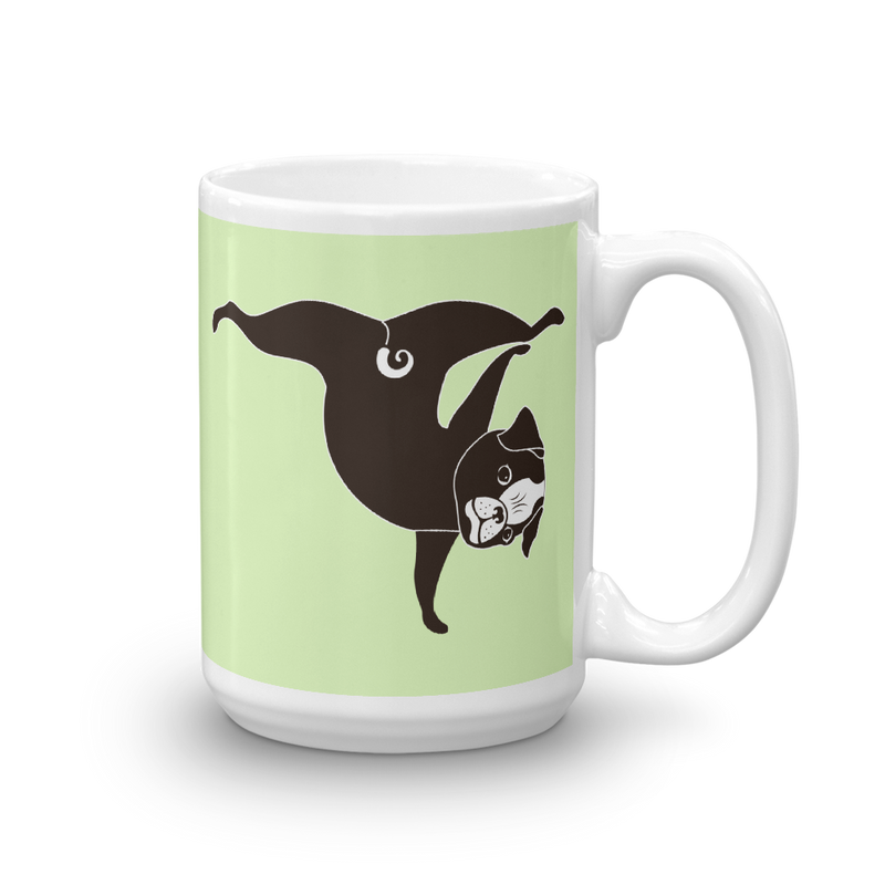 Yoga Pug 'Pawstand' Mug