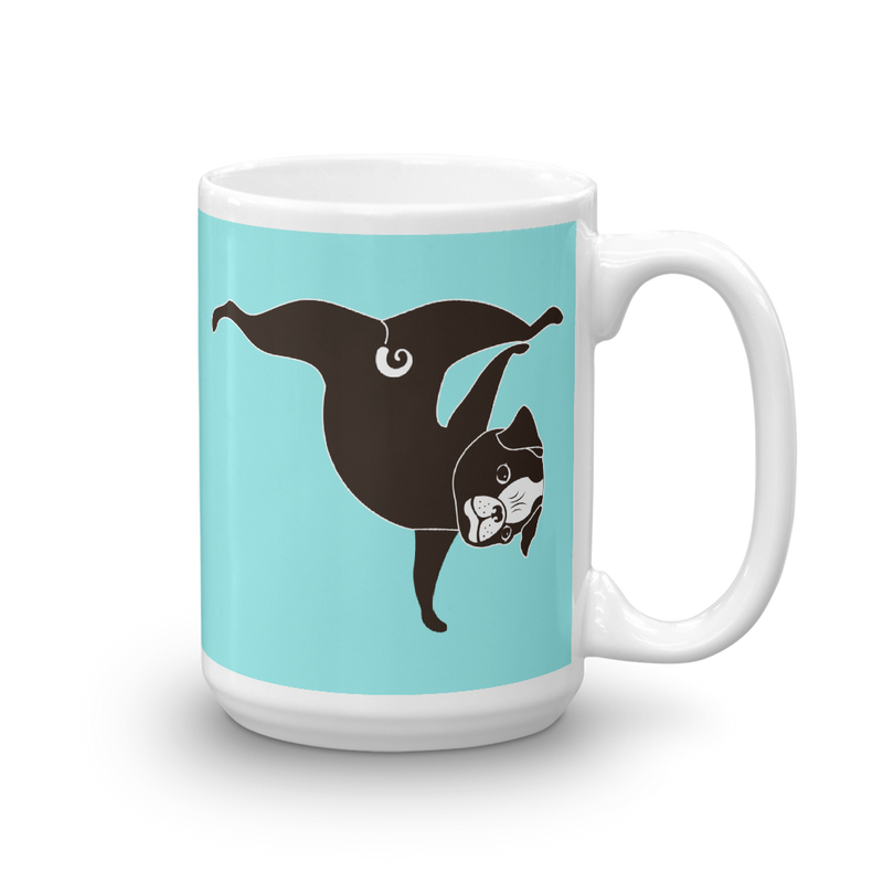 Yoga Pug 'Pawstand' Mug
