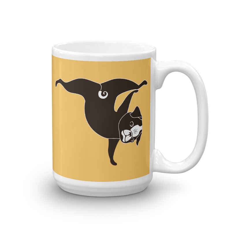 Yoga Pug 'Pawstand' Mug