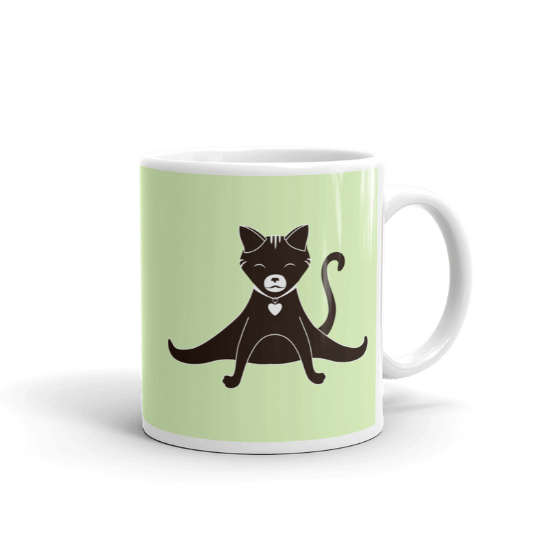 Yoga Cat Splits Mug in 11oz Peppermint