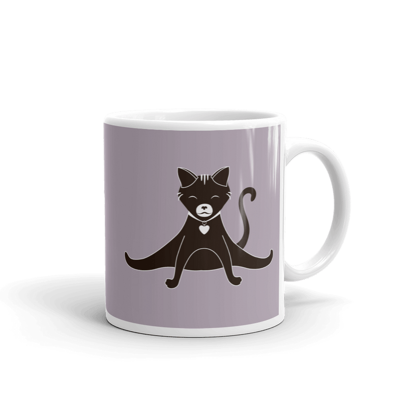 Yoga Cat Splits Mug in 11oz Mushroom
