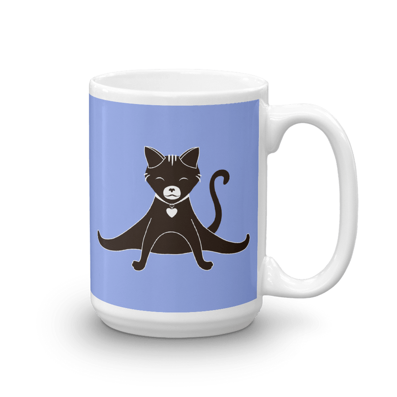 Yoga Cat Splits Mug in 15oz Mauve