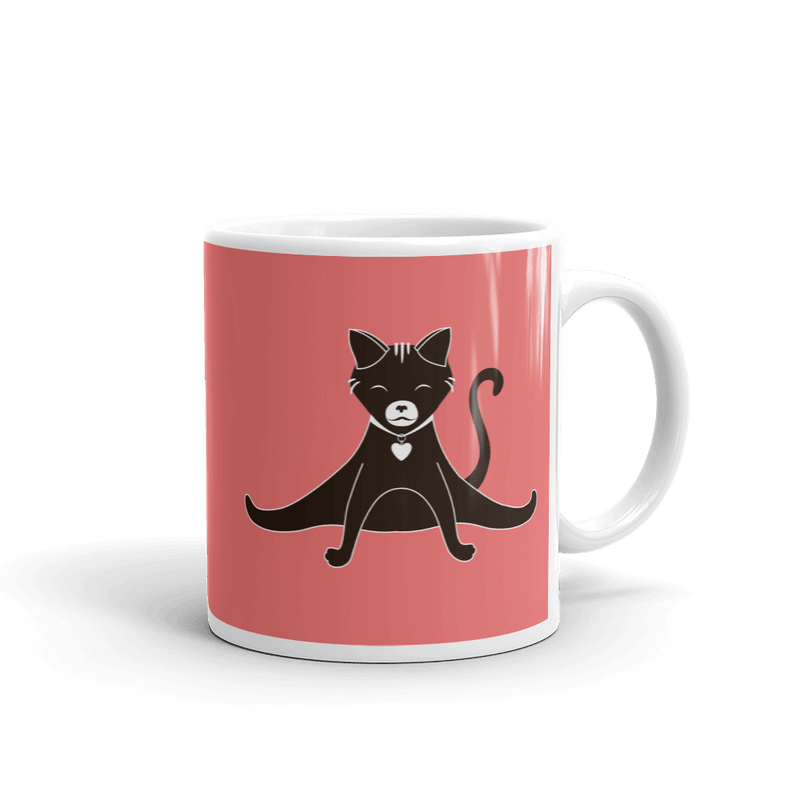 Yoga Cat Splits Mug in 11oz Tomato