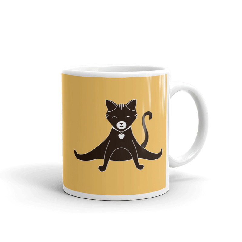 Yoga Cat Splits Mug in 11oz Apricot