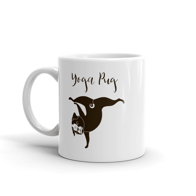 Yoga Pug 'Moves' White Mug Collection