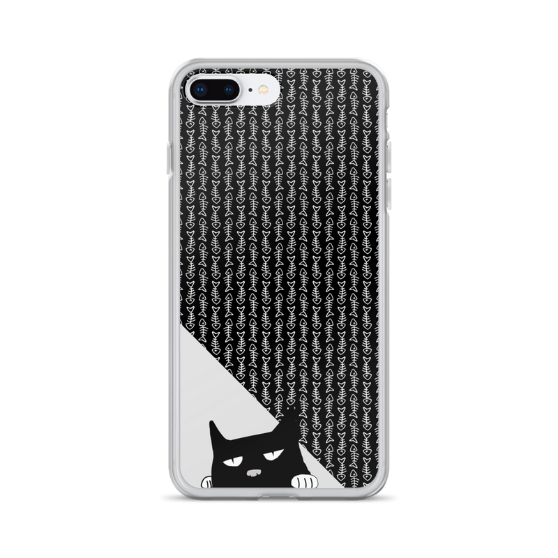Evil Cat Fishbone Gray iPhone 7 Plus/8 Plus Case