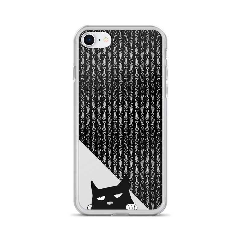 Evil Cat Fishbone Gray iPhone 7/8 Case
