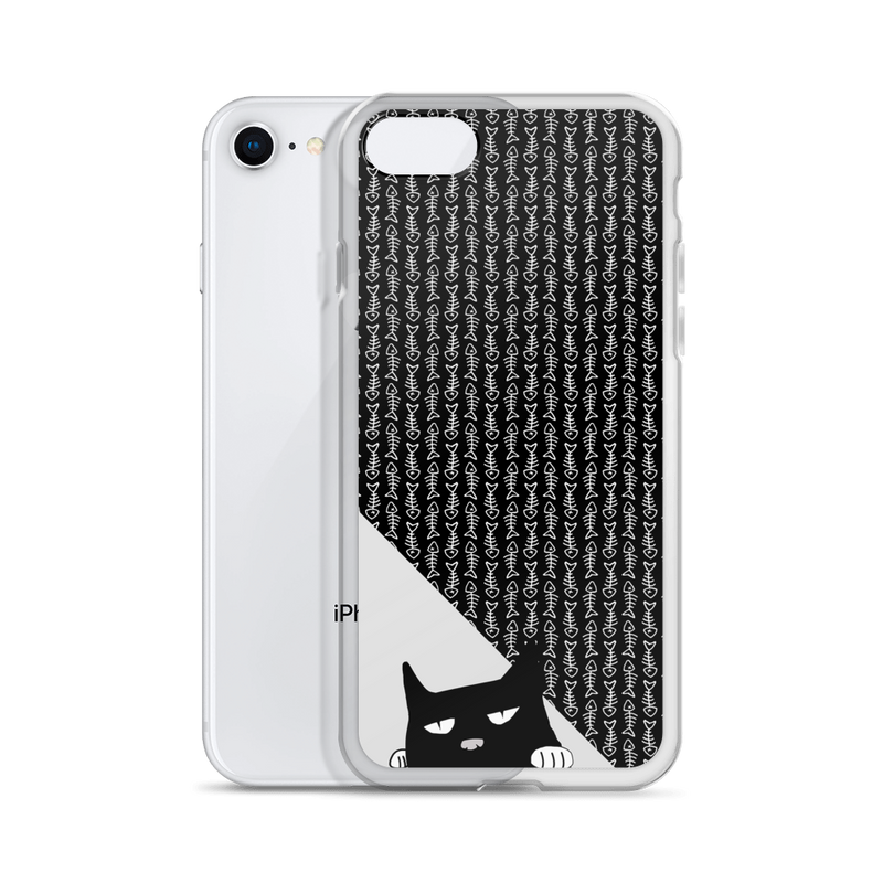 Evil Cat Fishbone Gray iPhone 7/8 Case with Phone