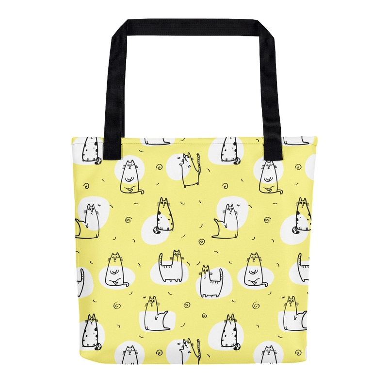 Pattern Cat 'Cool Cat Lemon' Tote bag