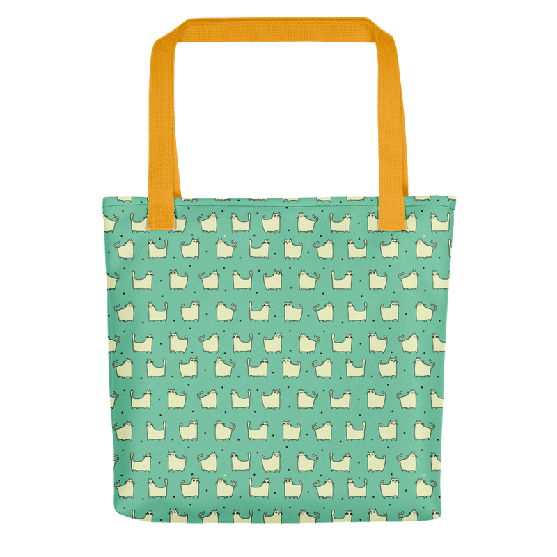 Pattern Cat 'Square Cat Yellow/Green' Tote bag