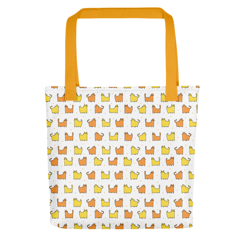 Pattern Cat 'Square Cat Orange' Tote bag