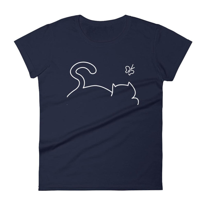 Minimalist Cat 'Recline' Women's Short Sleeve T-Shirt