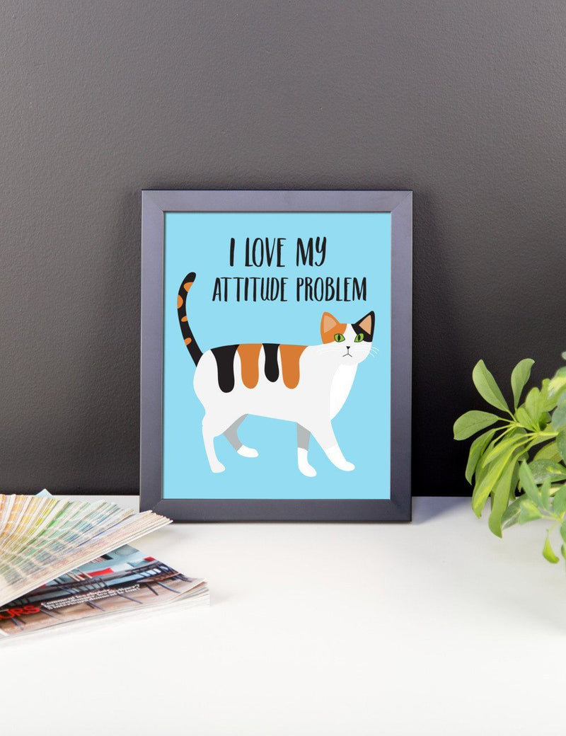 Catitude Cat 'Attitude' Framed Matt Poster