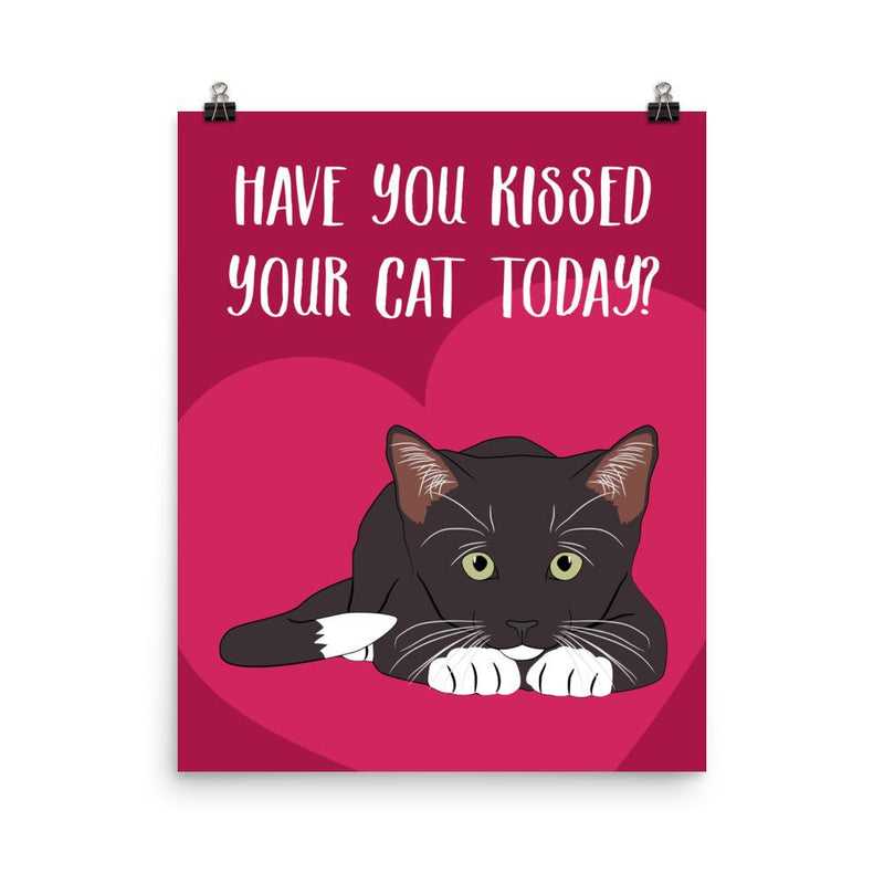 Catitude Cat 'Kiss' Unframed Matt Poster