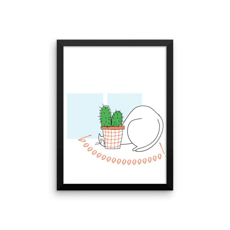 Rascal Cat 'Peek a Boo' Framed Matt Poster