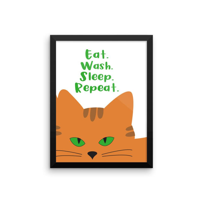 Inscrutable Cat 'Repeat' Framed Matt Poster
