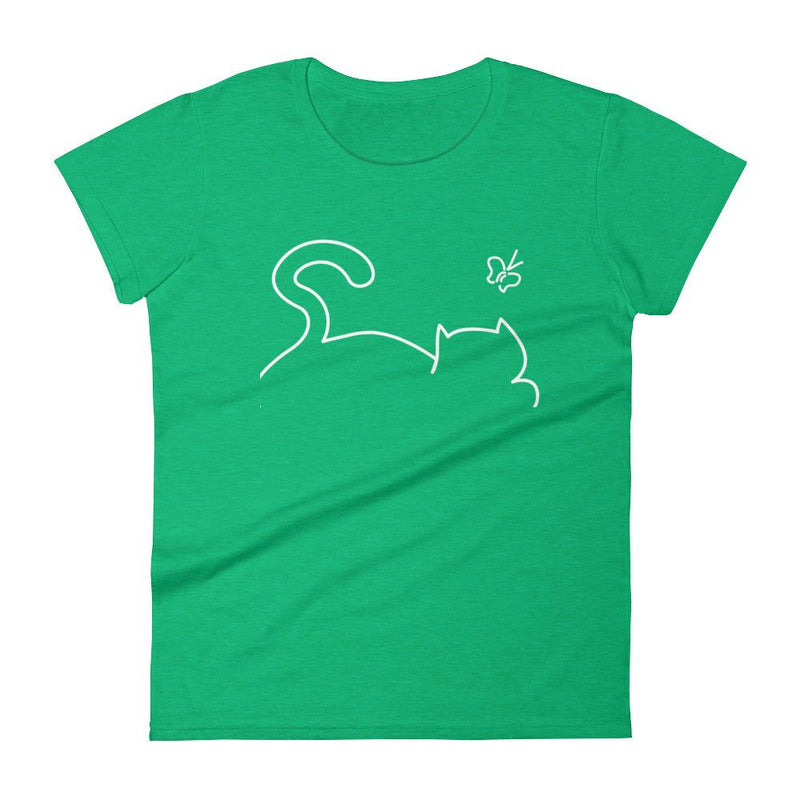 Minimalist Cat 'Recline' Women's Short Sleeve T-Shirt