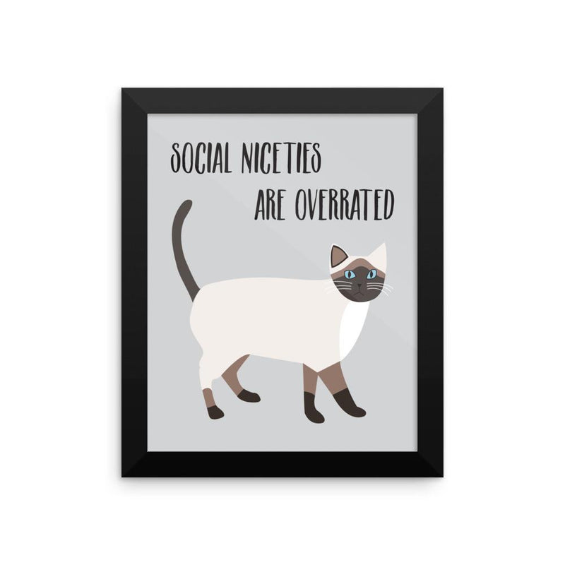 Catitude Cat 'Social Niceties' Framed Matt Poster
