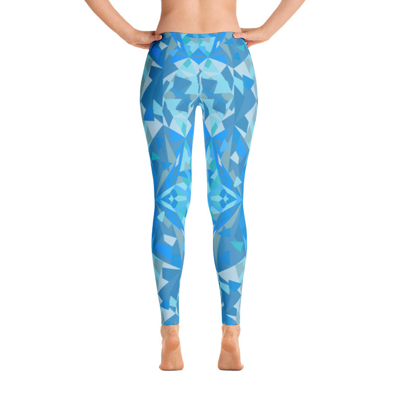 Color-Me Cat Polyart Blue Leggings in Back View