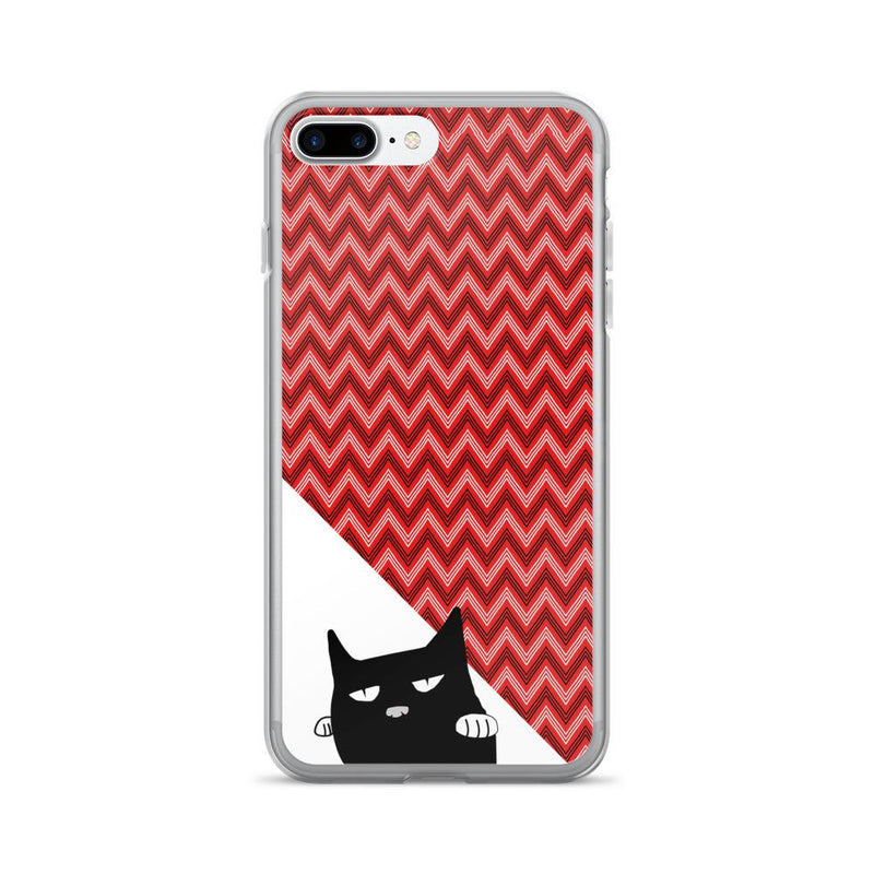 Evil Cat Zig Zag White iPhone 7 Plus Case