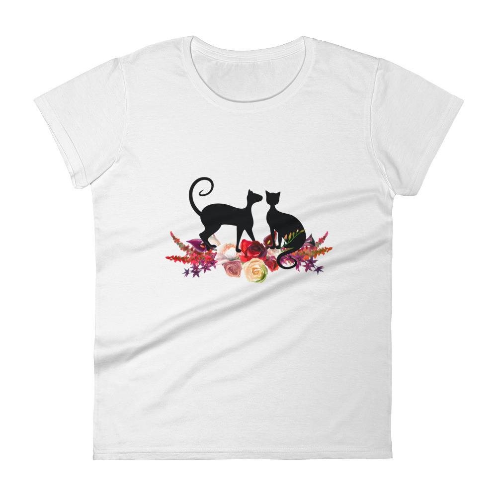 Floral Cat 'Love' Women's short sleeve t-shirt