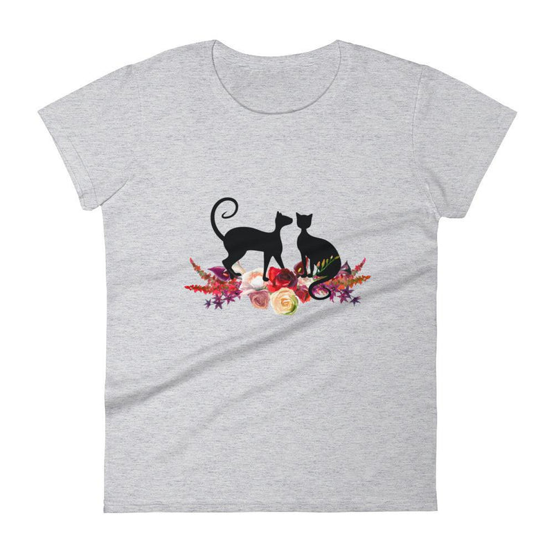 Floral Cat 'Love' Women's short sleeve t-shirt
