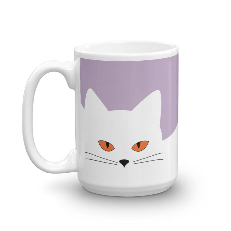Inscrutable Cat Juicy Fruity Damson Mug Left Side View in 15oz