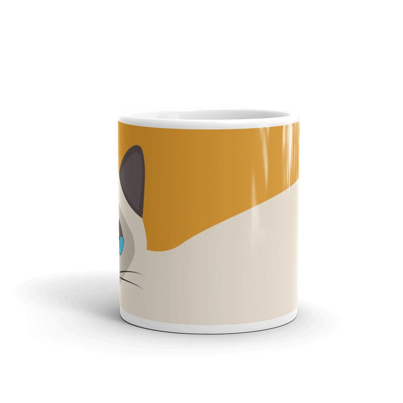 Inscrutable Cat Siamese Cat Gold Mug Middle in 11oz