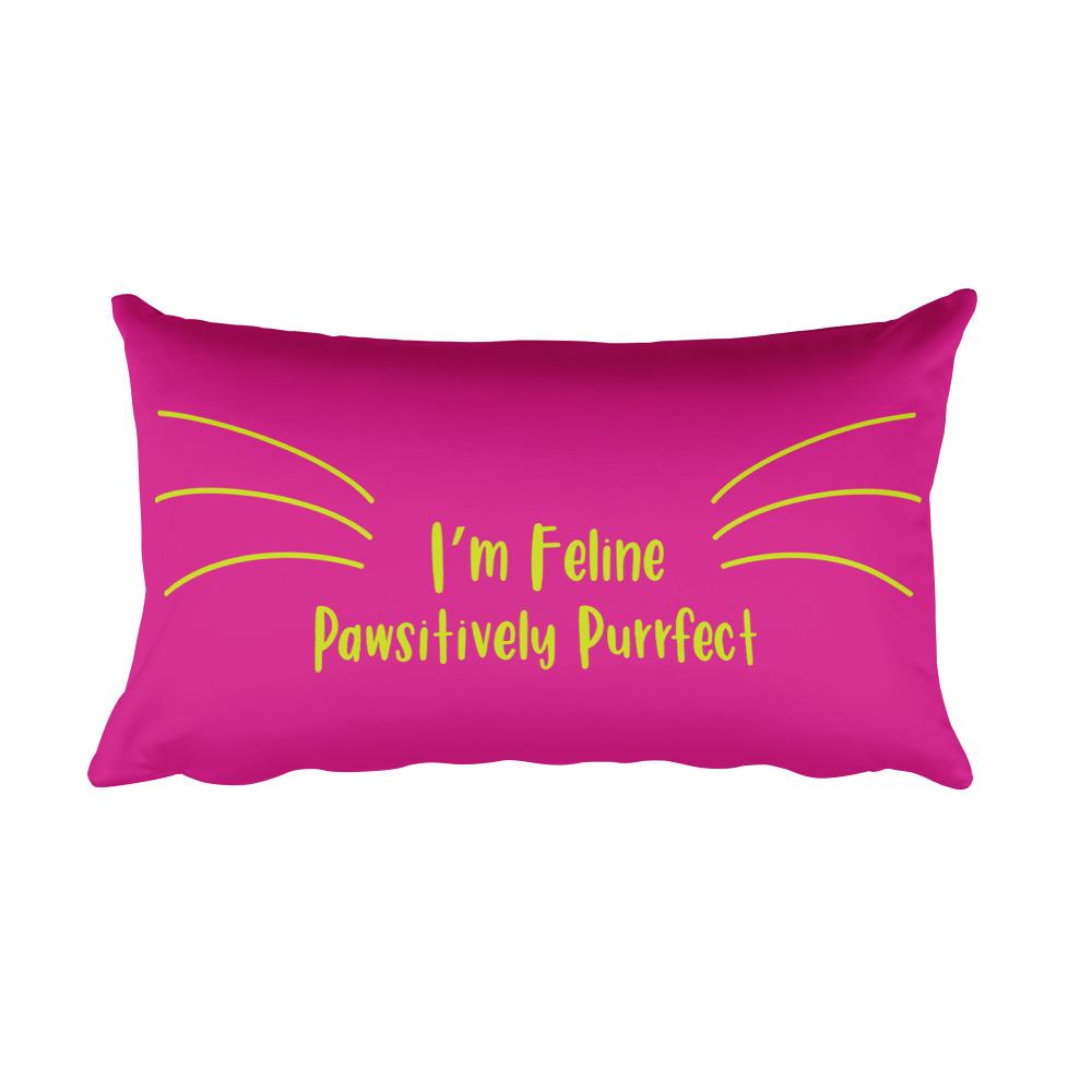 Wordy Cat ' Pawsitively Purrfect' Rectangular Pillow