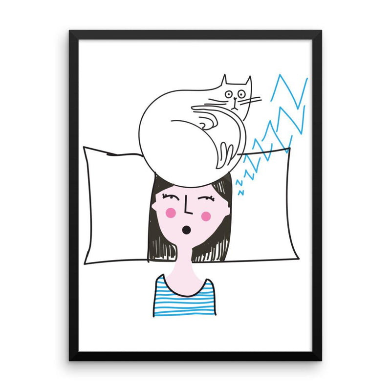 Rascal Cat 'Alarm Clock' Framed Matt Poster