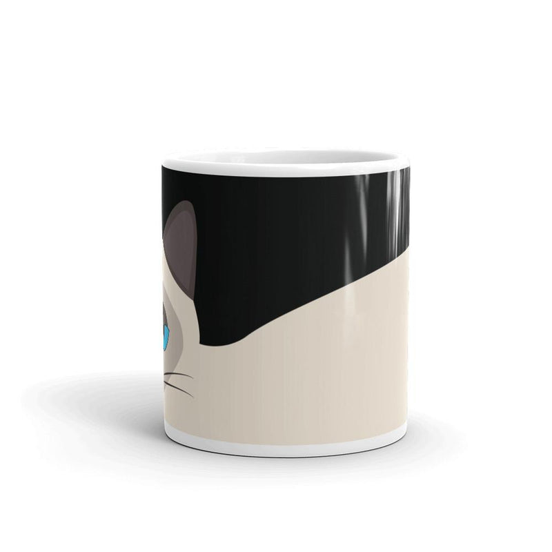 Inscrutable Cat Siamese Cat Black Mug Middle 11oz