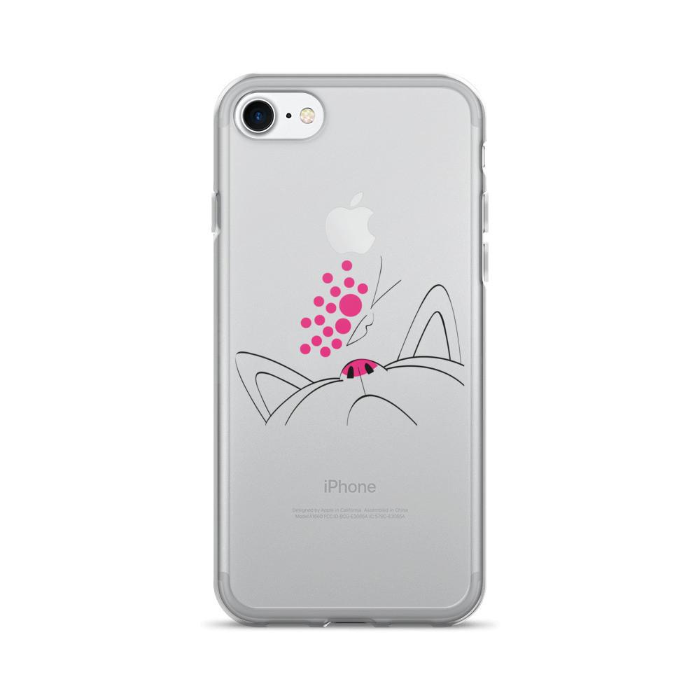 Minimalist Cat 'Pink Butterfly' iPhone 7/7 Plus Case