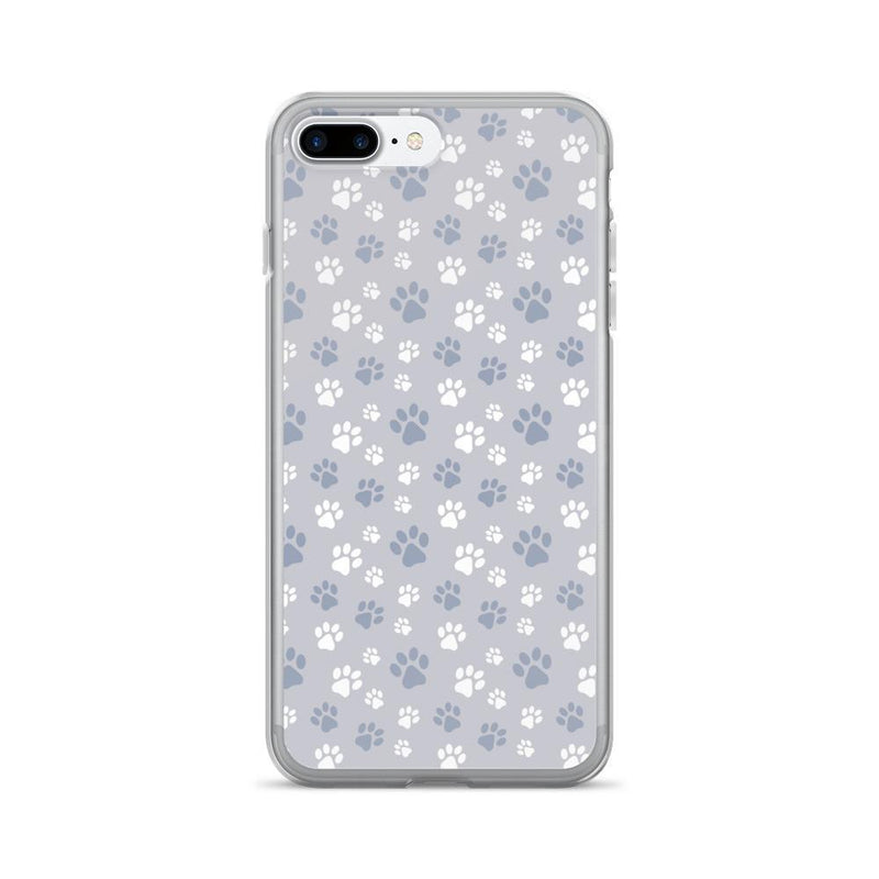 Pattern Cat 'Paw prints Grey' iPhone 7/7 Plus Case