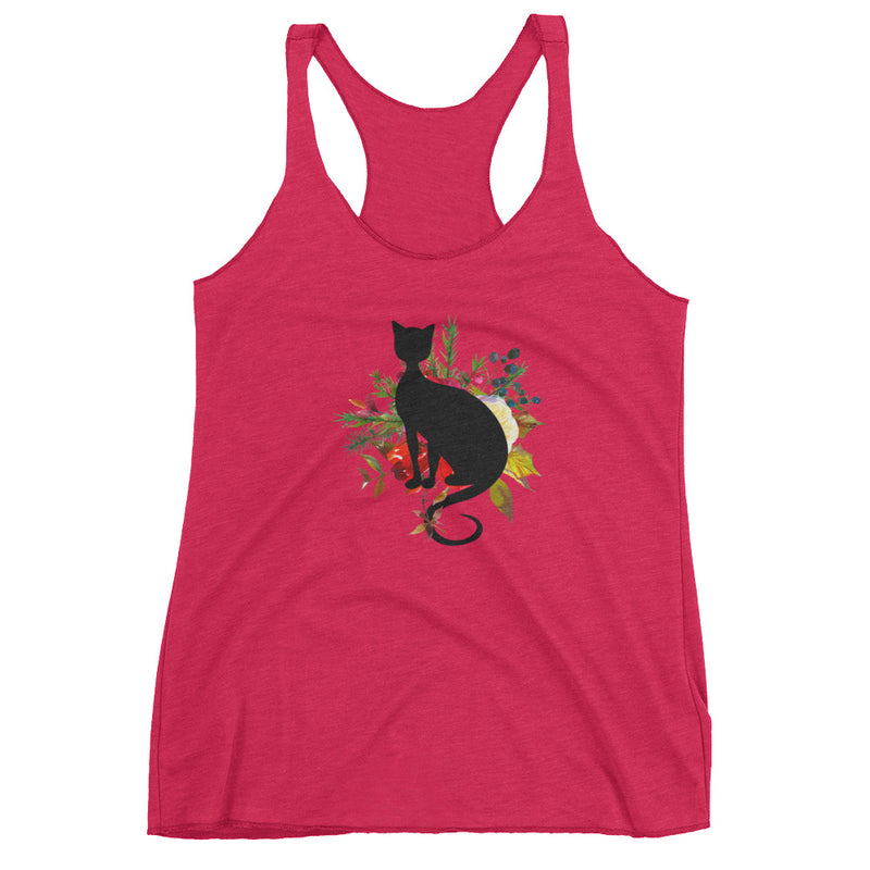 Floral Cat 'In Loving Memory Calvados Flavor' Women's Tank Top