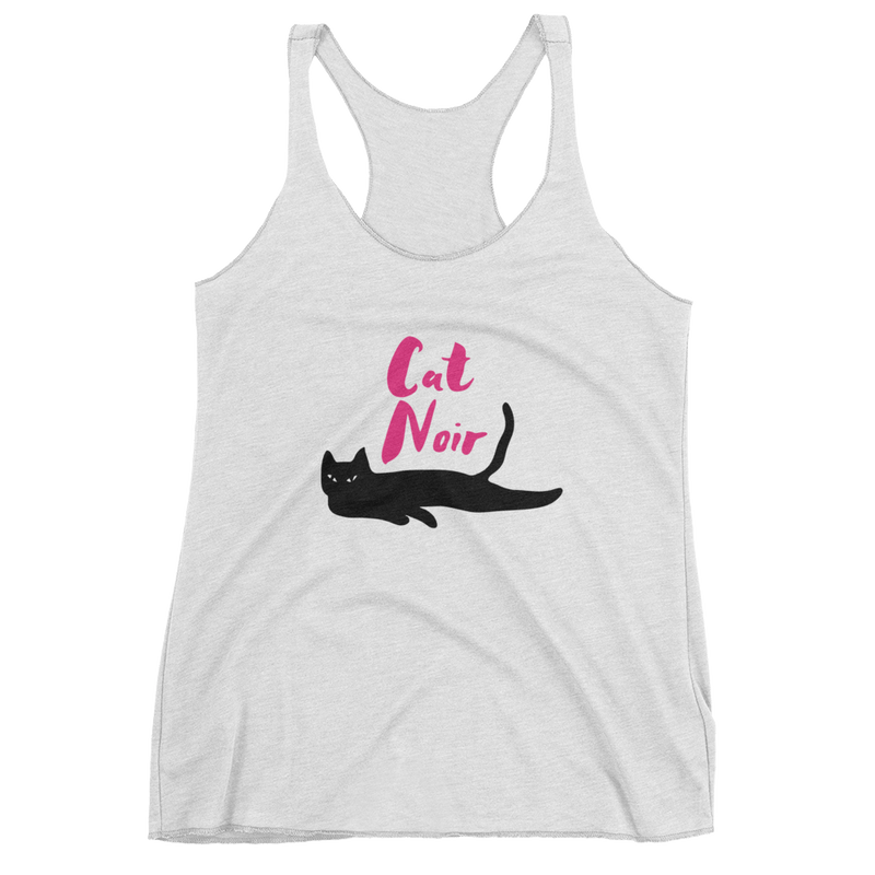 Cat noir cool tank for people who love black cats. Fierce black cat under the moon.