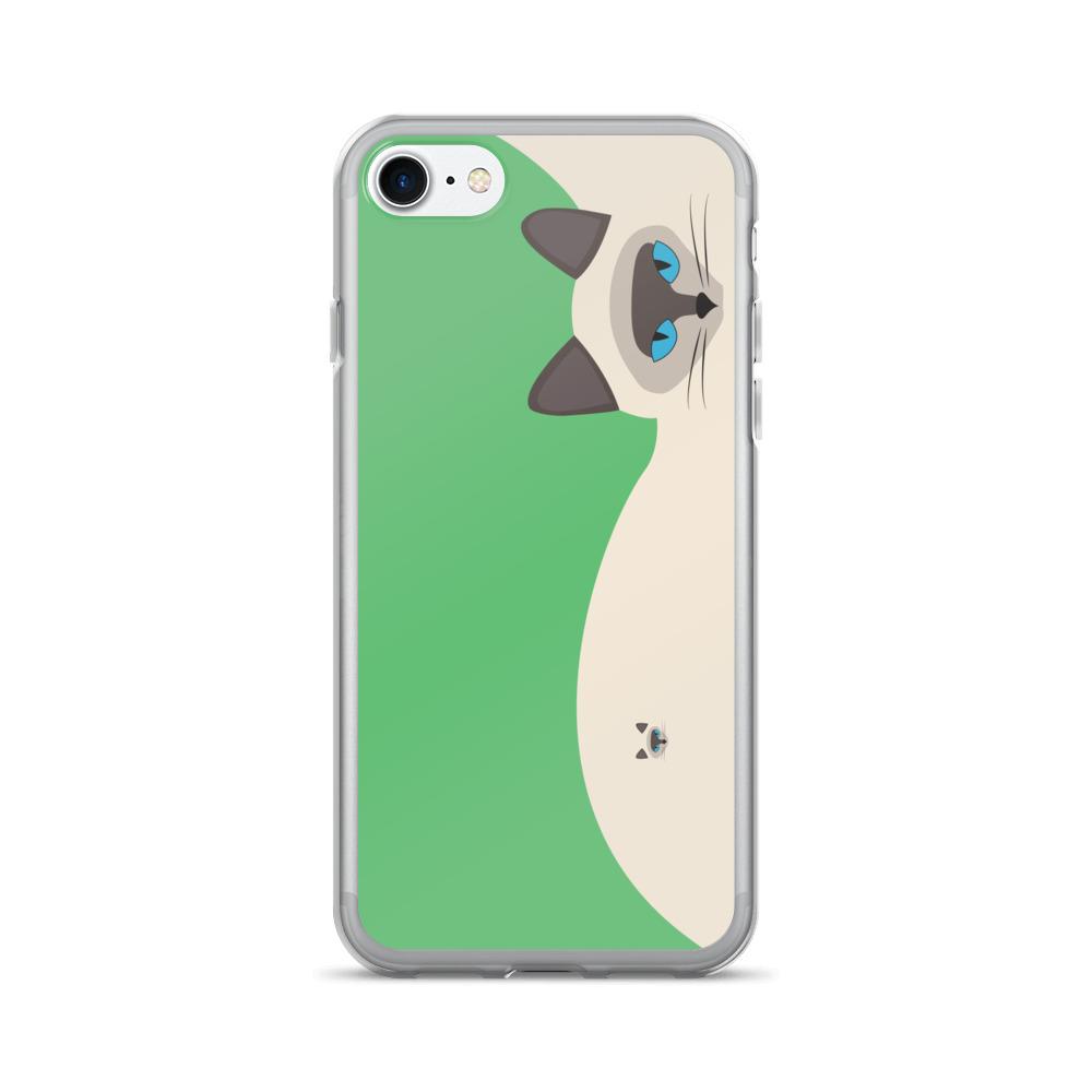 Inscrutable Cat 'Siamese Cat Green' iPhone 7 Case