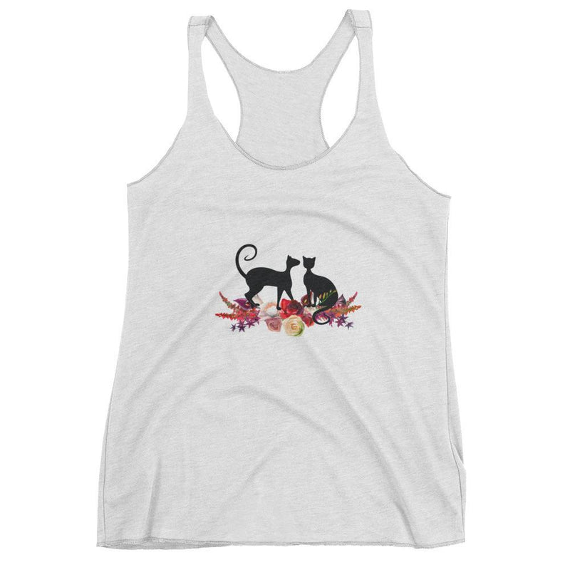 Floral Cat 'Love' Women's Tank Top
