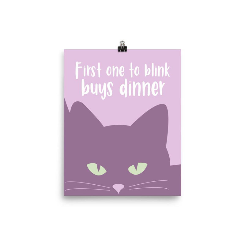 Inscrutable Cat 'Mauve Blink' Unframed Matt Poster