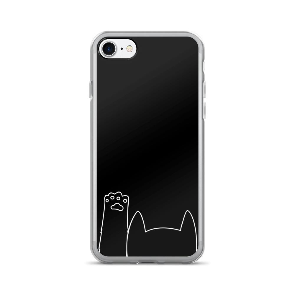 Minimalist Cat 'Hands Up Noir Black' iPhone 7/7 Plus Case