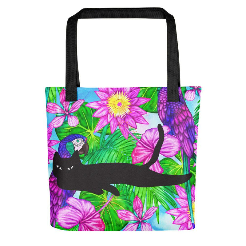 Cat Noir Aloha Tote bag Black Cat in Black Handle